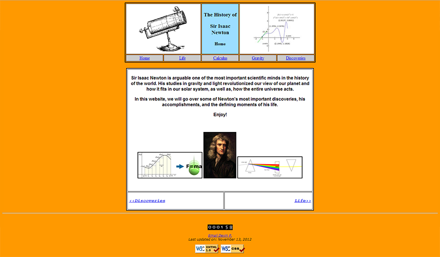 Newton Websites Version 1